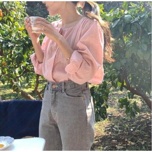 New Spring Vintage Cotton Shirt Female Oversize Womens Long Sleeve Girls Blouse Summer Plus Size Women Blouses Femme Blusas