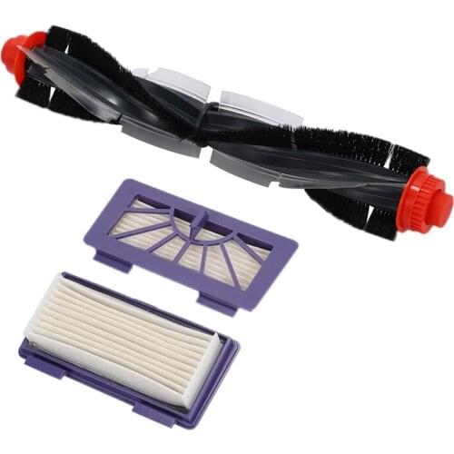 1pcs Replacement Combo Roller Brush+HEPA Filterx2 for Neato XV-21 XV Signature Pro XV-11 XV-12 XV-15 Curved Combo Roller Brushes