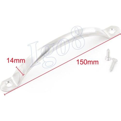 10PCS 14mm x 150mm Door Pull Handles Stainless Steel Cabinet Handle