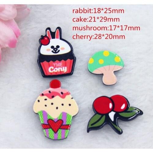 10pcs/lot planar resin cabochons accessories DIY flat back resin cake mushroom