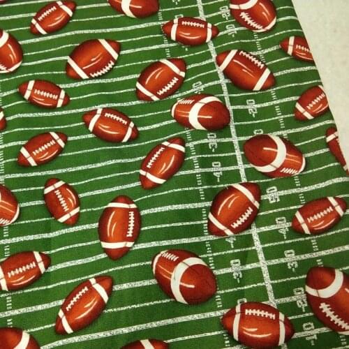 100% Plain Cotton Green Stripe Brown American Football Printed Fabric Chirstmas Fabric Patchwork Dress Cloth Ornament