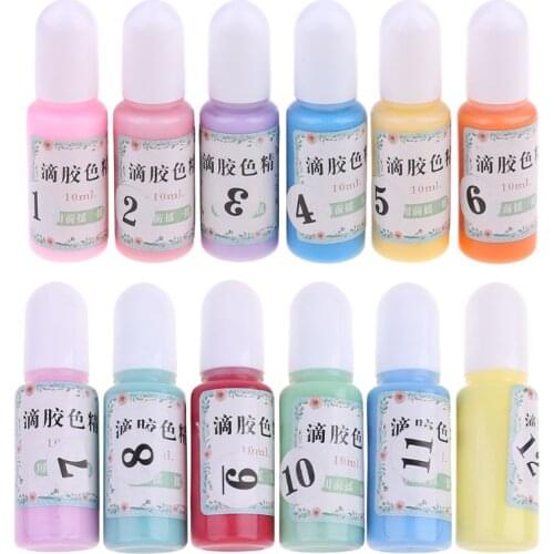 12 Bottles Liquid Macaron Candy Color Resin Pigment Dye Resin Epoxy Jewelry DIY
