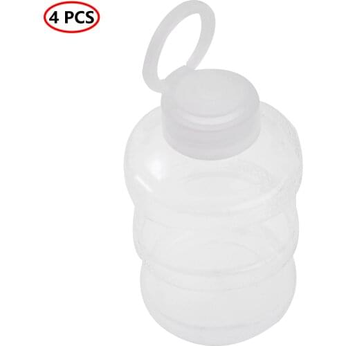 4 Handheld Milk Tea Bottle Plastic Drink Pots with Pull Ring Lid Small Liquid Drink Bucket Leakproof Juice Tea Storage Container