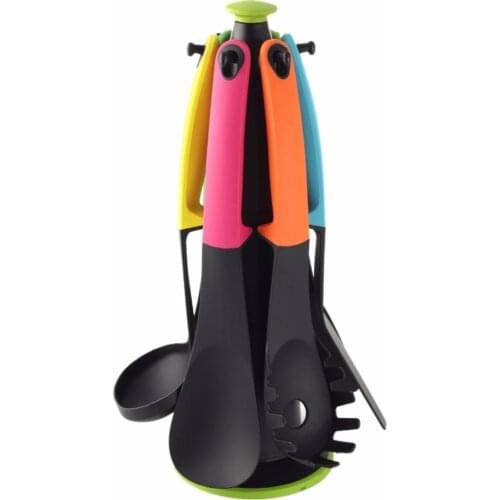 7Pcs/set Kitchen Utensil Carousel Nylon Slotted Spatula Spoon Cooking Cookware Utensils kitchen accessories with retail box