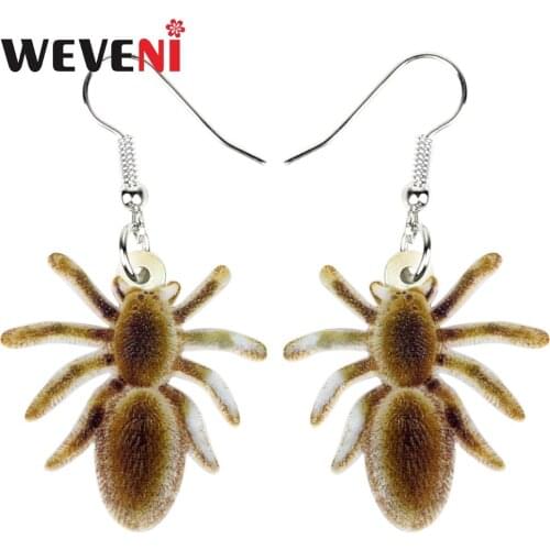 WEVENI Acrylic Halloween Funny Spider Earrings Drop Dangle Anime Animal Jewelry For Women Girls Gift Gift Charms Accessory 2018