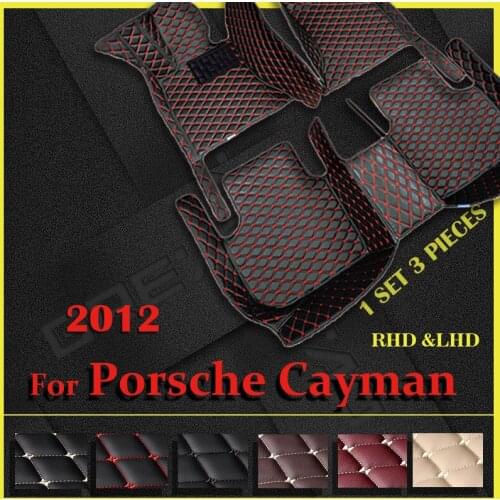 Leather Car floor mats for Porsche Cayman 2012 Custom auto foot Pads automobile carpet cover