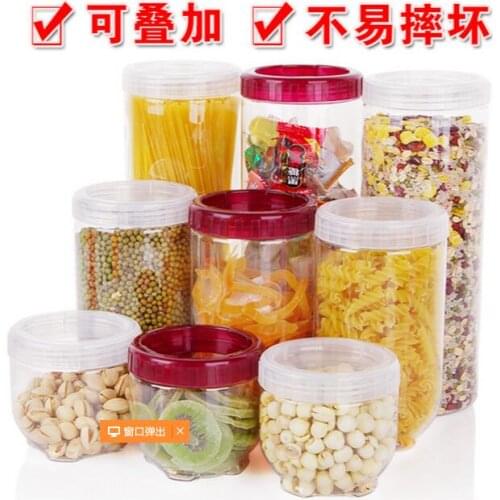 Grains Storage Jar Plastic Sealed Canisters 3 Pcs/Lot Snacks Dry Goods Storage Bottles