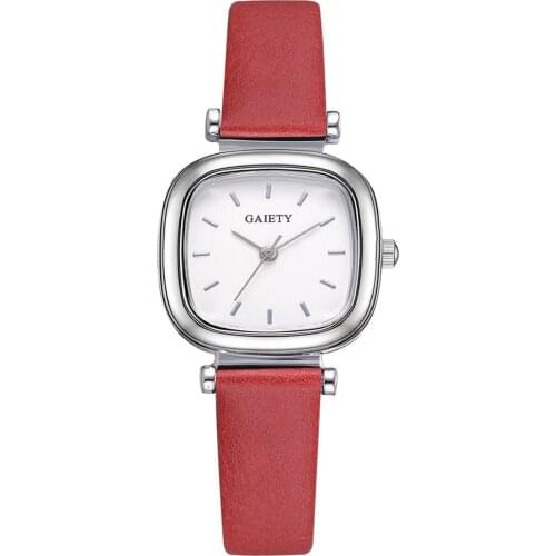Fashion Square Ladies Quartz Watch Brand Women Watches Bracelet Set White Dial Simple Red Mesh Luxury Women Watches