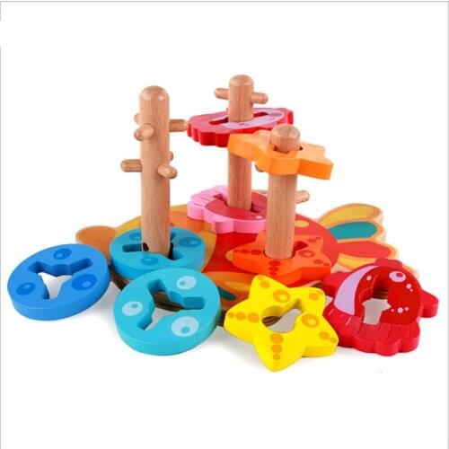 Baby Brain Development Toys Geometric Sorting Board Wooden Blocks Kids Educational Toys Building Blocks Montessori Match Toy