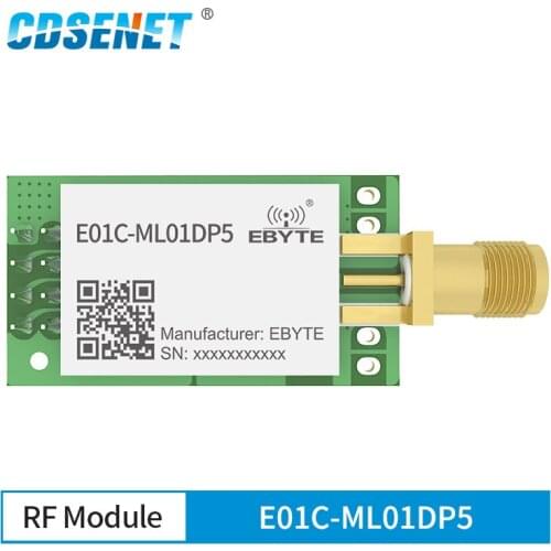 E01C-ML01DP5 Si24R1 Wireless Module 2.4GHz 20dBm 100mW PA LNA Transceiver Transmitter Receiver SPI Interface SMA-K Antenna