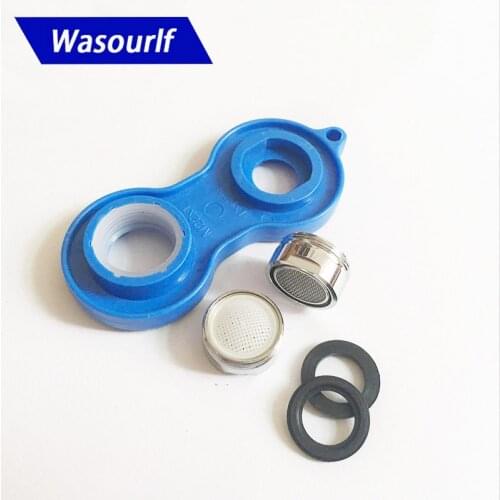 WASOURLF 2PCS Water Saving Faucet Aerator M24 Male Thread Tap Spout Bubbler And Detacher Tool Spaanner Accessories Bathroom