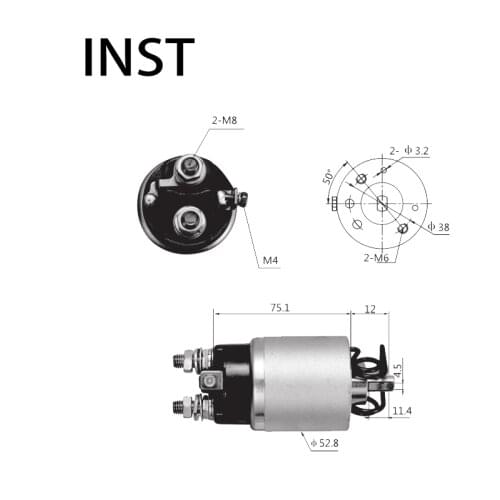 ELECTROMAGNETIC SWTICH SOLENOID FOR 12V 2KW 2334310G00 213097004 1228 S13104 S1392 S1392A STH0522 STH0522WA AME0350