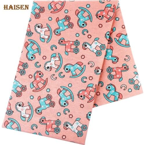 Printed Linen Cotton Fabrics,Small Wood Horse Series,For DIY Quilting & Sewing Sofa Cover TableclothCurtain Bag Cushion Material