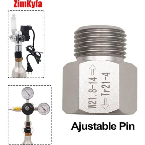 SodaStream Cylinder Adapter Converter to W21.8 Aquarium Fish or Homebrew Beer Corny Keg Co2 Tank Regulators Ajustable Pin