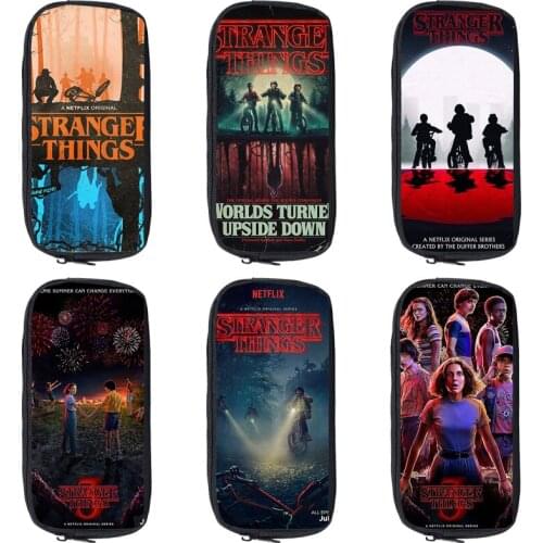 3D Print Stranger Things Cosmetic Bag Makeup Women Pencil Case Stranger Things Season 3 Zipper Pencil Box Kpop School Supplies