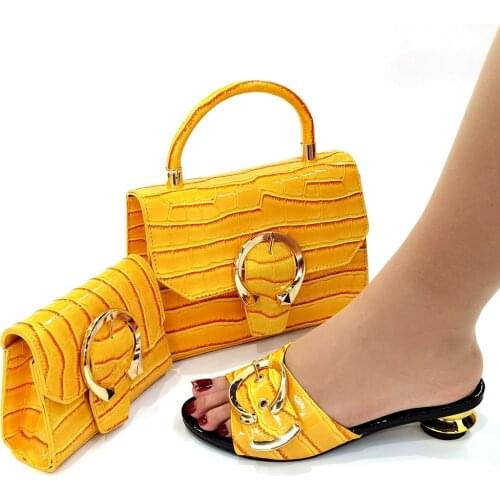 Doershow beautiful style Italian Shoes With Matching Bags African Women Shoes and Bags Set For Prom Party Summer Sandal SKJ1-26