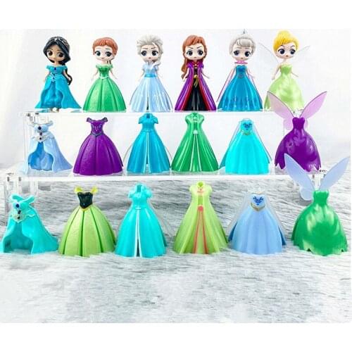 Hasbro Frozen Elsa Anna Magical Princess Change Clothes Figurine Anime Dolls PVC Action Figure Model Toy Kids Gift