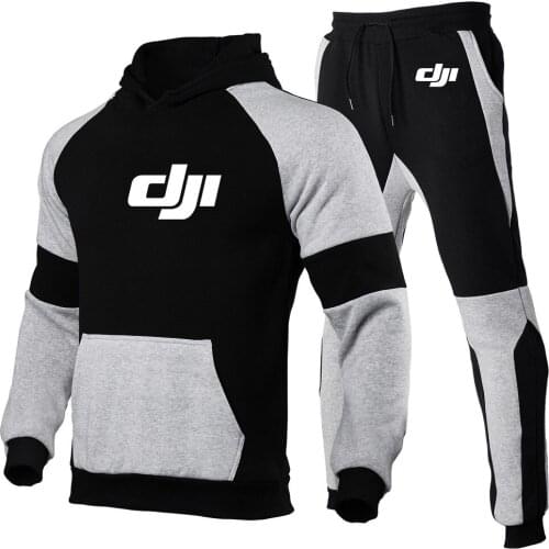 2021 Men DJI Professional Pilot Drone Logo Autumn Winter Print Sweatshirt Top Pants Sets Sport Suit Tracksuit Tracksuit