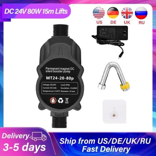 DC 24V 80W Water Pressure Booster Pumps Household Low Pressure Diaphragm Pump 15 Lift Solar Water Heater Kitchen Shower Pumps
