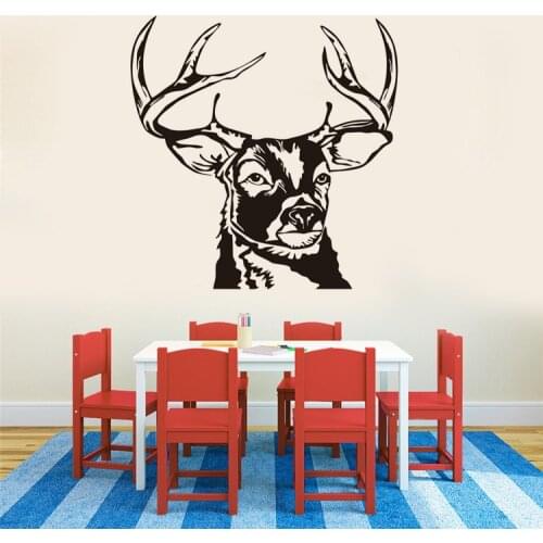 New art deer elk head portrait vinyl wall decals home decor living room bedroom wallpaper removable wall stikcers