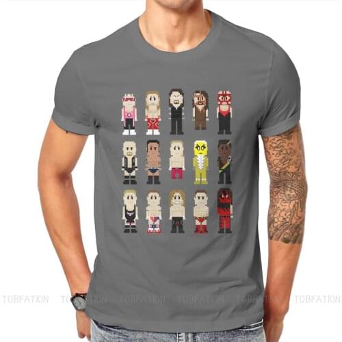 Pixel TShirt for Men 8 Bit Wrestlers Humor Casual Tee T Shirt High Quality Trendy Loose