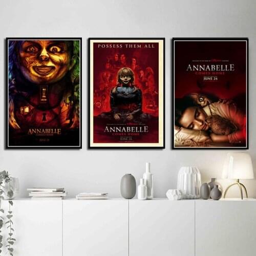 Poster And Prints New Annabelle 3 Comes Home Movie Classic Horror Movie Wall Art Canvas Oil Painting For Living Room Home Decor