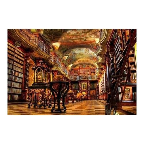 Library building architecture Prague Czech Republic Klementinum 4' Size Home Decoration Canvas Poster Print