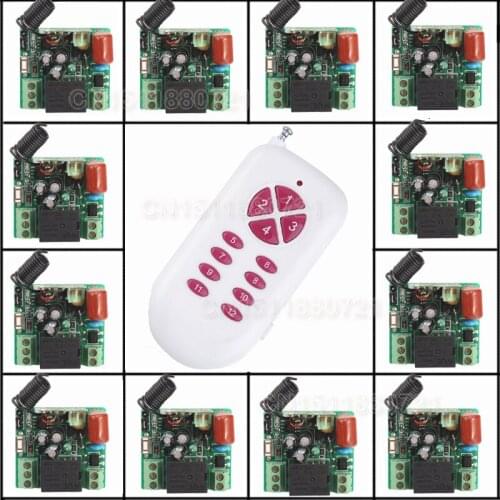 Receiver&Transmitter RF Wireless Mini 220V Remote Control Switch 1CH Interruptor 10A Light Lamp LED SMD