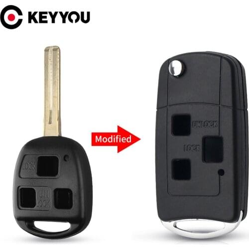 KEYYOU Remote Flip Replacement Key Shell 3 Buttons Modified Fob Key Case For Lexus IS200 GS300 RX300 LS400 ES330 SC430 IS300