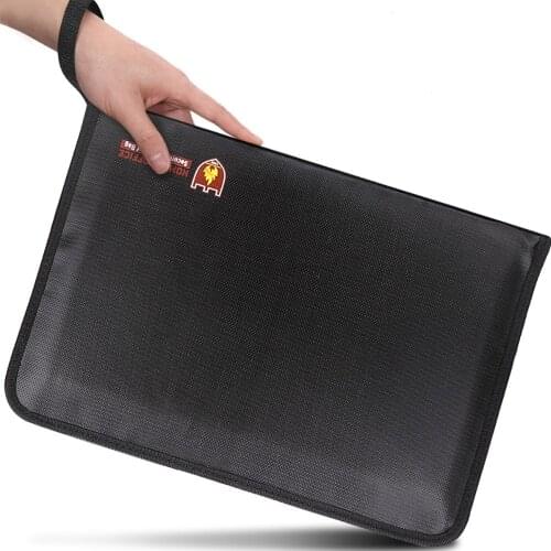 Document Bag Fireproof Water Resistant Document Bag Large Capacity Money File Folder With A4 Size 13 Pockets Zipper Closure