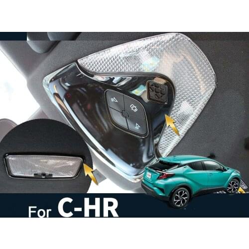 Interior Front Reading Light Lamp Cover Trim 2pcs For Toyota C-HR CHR 2017 car styling