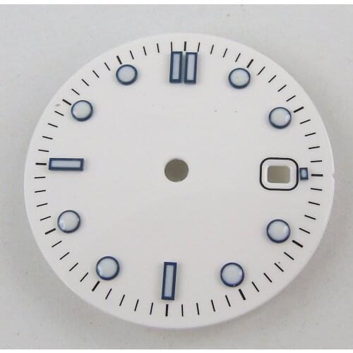 High quality 31mm white stainless steel sterile watch dial with date window fit Miyota 8215 Mingzhu2813 automatic movement