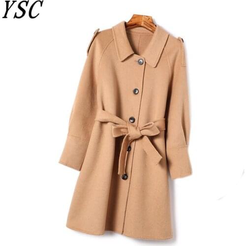 Yunshucloset Women's Coats With A Belt