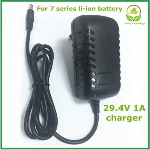 24V Li-ion Li-po Battery Charger OutPut 29.4V1A Li-ion Battery Charger 7 Series 25.2V 25.9V Lithium Battery Charger DC Connector