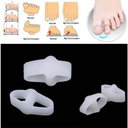 1 Pair Of Toe Separators Stretchers Straighteners Alignment Bunion Gel 2 Holes Pain Relief Foot Care Tools