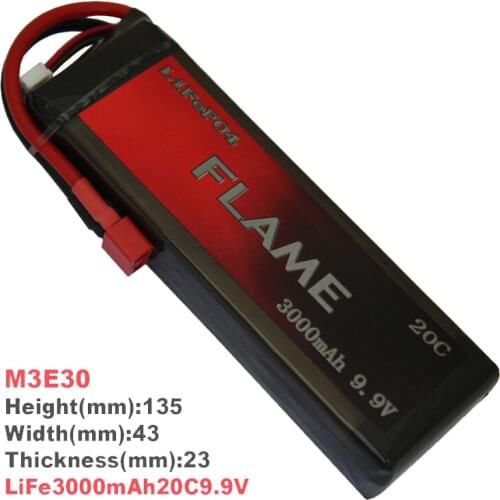 1pcs 100% Orginal Flame 9.9V 3000mAh 20C LiFePO4 Battery M3E30