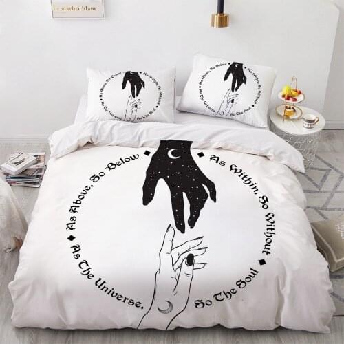 3D White Duvet Cover Set Quilt Covers Comforter Case 3Pcs King Queen Full Twin Size 140x200cm Magic Linen Bed Bedding Sets