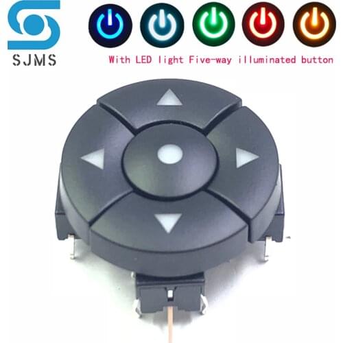 5pcs/1set 5 way direction Combination With Light Switch with Arrow Dots button 8*8 mm DIP 6 Pin Micro Tactile Button switch
