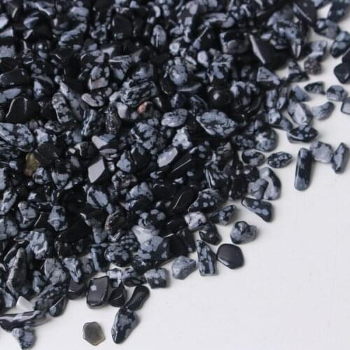 500g Snowflake Obsidian Crystal Gravel Polished Healing Decorative Rock