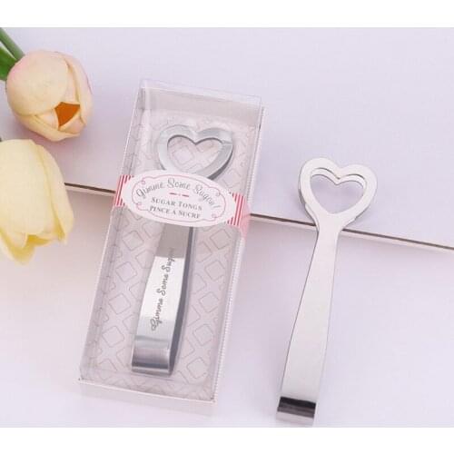 6PCS Gimme Some Sugar Stainless-Steel Heart-Themed Sugar Tongs Wedding&Bridal Shower Favors