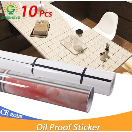 60cmx10Meter Wall paper Oil and Water Proof Wall Stickers Resistant Kitchen Bar Desktop Home Decoration Marble Pattern 10M