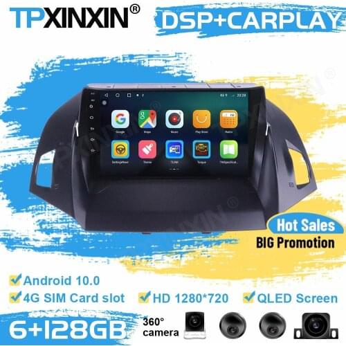 Car Radio Stereo Receiver Android10 For Ford Kuga Escape 2012 2013 2014 2015 2016 2017 2018 2019 GPS Player Auto Audio Head Unit