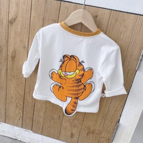 Free Shipping Spring 2021 Childrens Cartoon Long-sleeved T-shirt Boys and Girls Long-sleeved Korean Handsome Top