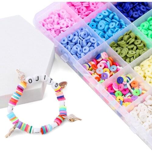 6mm 16inch 450-500pcs lot DIY Jewelry Findings Polymer Clay Beads Rubber Spacer Beads For Boho Jewelry Making Bracelet Accessory