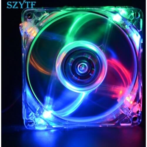 Pc computer fan case cooling fan unit fan 8025 8cm 80mm with LED lights chassis fan 80*80*25