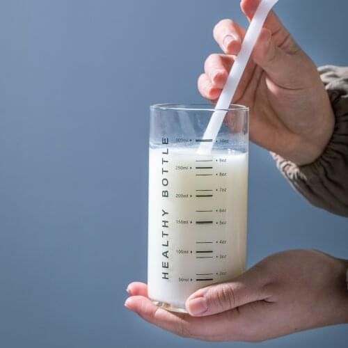 Anti Burst Childrens Milk Cup Glass Measuring Cup with Scale Water Cup Yogurt Cup Scale Cup Milk Cup Breakfast Cup