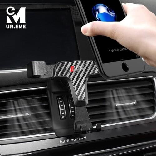 For Audi A3 8V A4 B9 A5 A6 C7 Q3 Q5 Sportback Cell Phone Holder Mobile Phone Car Mount Accessories