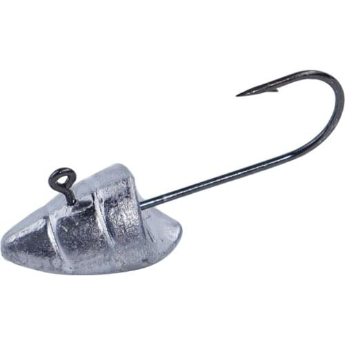 FANGBLUE 10pcs/lot Lead Fishing Hooks 2.5g 3.5g 5g Lead Head Bait Offset Worm Hook For High Quality Quick Sinking Fishing Tackle