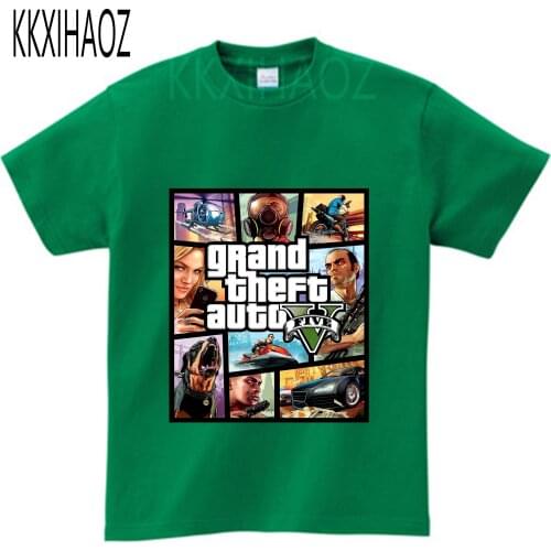 Grand Theft Auto Game GTA 5 Boys Summer Cotton T Shirts Cool Print Girls Colorful Short Sleeve Top Tee Kids Funny Clothing