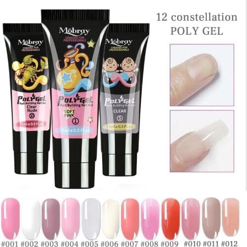 15ml Gel nail Goly Gel 12 constellations Nail Acrylic Poly UV Gel Gel LED Nail Quick Builder extend Gel 12 colors Manicure Tool